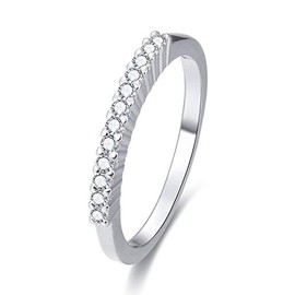 Gold Gala Women's Eternity Ring 925 Sterling Silver White Cubic Zirconia, Silver, Cubic Zirconia