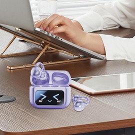 Earbuds Wireless | Wireless Earbuds with Screen Waterproof | AI Translation Sports Clip Earplugs Noise-Cancelling Audio Audio Earphones for Travel Sleeping Adventures Commute Daily Use Outdoor