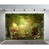 Xiaoterna 1.5 x 1 m Fairytale Mushroom Garden Photo Backdrop