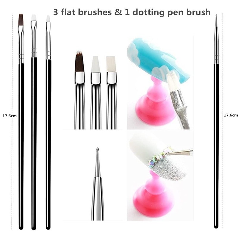 FULINJOY 20PCS Nail Art Design Tools, 15PCS Painting Brushes Set