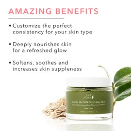 100% PURE Matcha Oat Milk Nourishing Mask, Powder Face Mask, Anti-Aging, Anti Inflammatory, Softens, Moisturizes Skin, Restorative Facial Mask - 0.8 oz