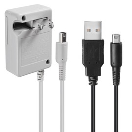 3DS Charger Power Adapter & USB Charger Cable Kit - OEM Original Replacement Power Supply Home Travel Portable Charging Accessories for 3DS, New 3DS XL, 2DS, New 2DS XL, DSi (1 Pack)