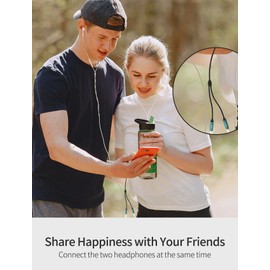 VIOY 10 Pack Headphone Splitter, Double 3.5mm Headphone Jack Audio Splitter Cable Male to Female Dual Earphone Splitter 2 way Headphone Extention for smartphones(Deep Green)