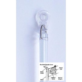 Fabrics and Drapes 60 inch (5 feet) - 6 Pack - Amazing Drapery Flexible Clear Acrylic Baton Curtain Wands 1/2 inch Thick With Plastic Adapter - Style #0330