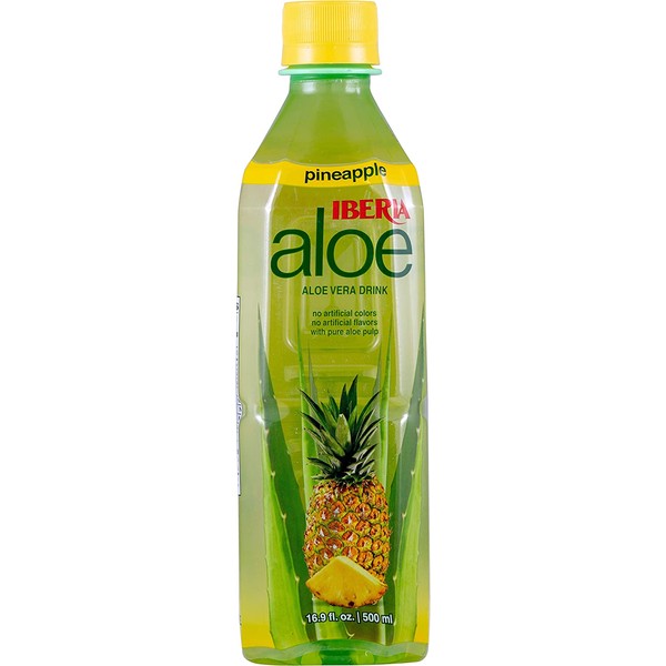 Iberia Aloe Vera Juice Drink, Pineapple, 16.9 Fl Oz (Pack of 24)