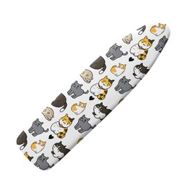 Cute Cat Ironing Board Cover Pretective Covers 15 x 54 Heavy Duty Iron Board Covers Standard Size Padding Decorative Covers for Most Iron Boards Ironing Pad Cover