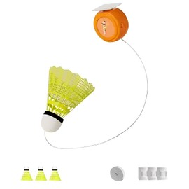 Amazefull Badminton Trainer, Rebound Badminton Training Tool, Adjustable Length Badminton Self Trainer Device with Birdie 3