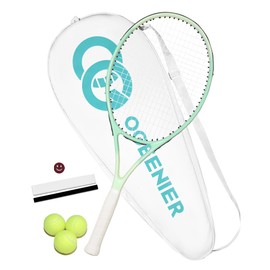 OGEENIER 27" Tennis Racket for Adults, Pre-Strung Tennis Racquet for Beginners, Lightweight and Recreational Rackets with 1 Overgrip and 3 Tennis Balls