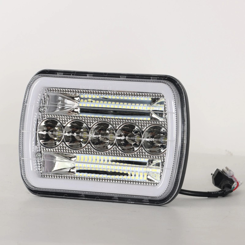 BRICOLOGHT Pair 7X6" 5X7 LED Headlights For Freightliner FL50 FL60