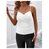 SweatyRocks Women's Twist Wrap V Neck Spaghetti Strap Ruched Camisole