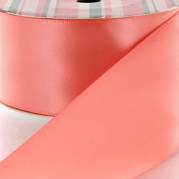 2.25" Lt. Coral Double Faced Satin Ribbon 25yd