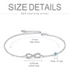 AOBOCO 925 Sterling Silver Infinity Bracelet with Birthstone Crystals, Birthday