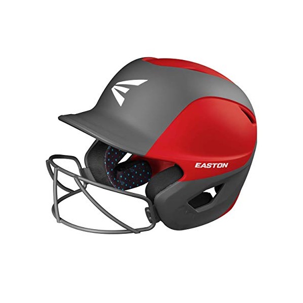 EASTON GHOST Softball Batting Helmet, Two-Tone Matt Red/Charcoal, Medium/Large