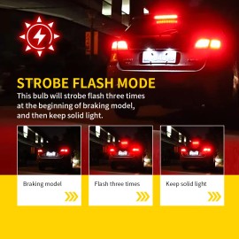 BMTxms 4x 3157 Red LED Strobe Flash Brake Tail Light Bulbs For 2014-2020 Toyota Tundra