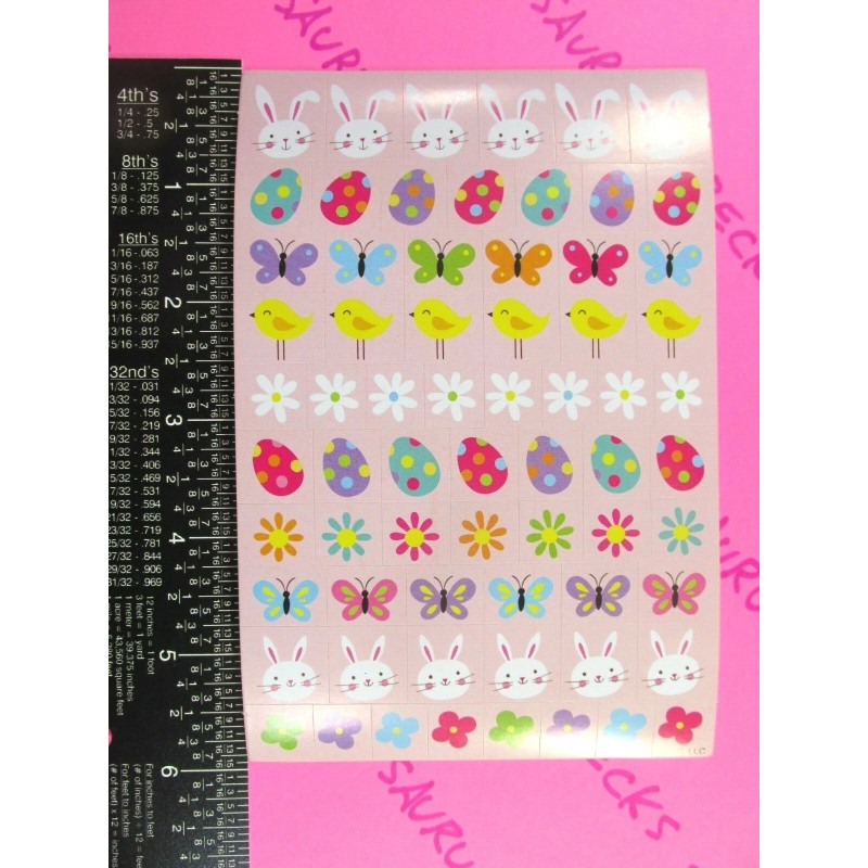 American Greetings Easter Bunnies Chicks Eggs Flowers Mini Squares Sticker