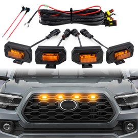 Seven Sparta Upgraded 4 PCS Grill Lights Compatible with 2020-2023 Toyota Tacoma Off Road & Sport OEM Grille Aftermarket Grille Light with Two Fuse Adaptors