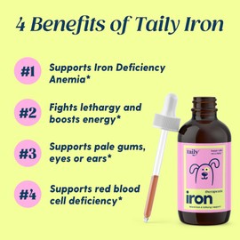 Taily AminoPets Liquid Iron Supplements for Dogs, Cats | Supports Anemia, Low Enery Levels and Lethargy | For Dogs, Puppies, Cats, and Kittens - Made in USA