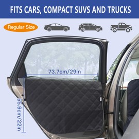 ALLANSING Dog Car Door Protector – Anti-Scratch/Stain-Resistant, Window-Roll-Compatible, No Tint Damage, 2-Pack, Secure Fit for Car/SUV/Truck