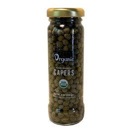 IOS Organic Non-Pareil Capers in Sea Salt, USDA Organic, Vegan, Non-GMO- 4Oz (1Pack)