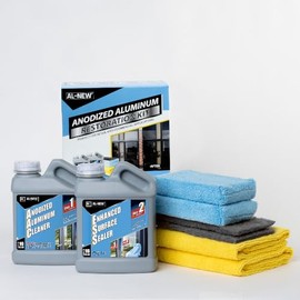 AL-NEW Anodized Aluminum Restoration Kit | Retail & Commercial Cleaner & Sealer Perfect for Use On Anodized Windows, Doors, & More (16oz Kit)