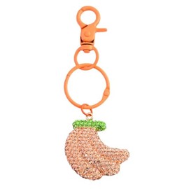 xuzhiyuan Rhinestone Banana Keychain - Colorful Crystal Fruit Charm with Lobster Clasp, Cute Purse/Bag Pendant for Women (Champagne)