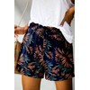 Angerella Women's BlueLeaves Floral Print Casual Shorts with 2 Pockets