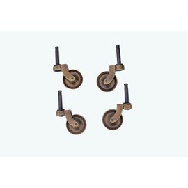 STALLION HARDWARE Antique Brass Caster Wheels 1 3/8Inch Wheel Diameter Heavy-Duty Furniture Casters, Set of 4