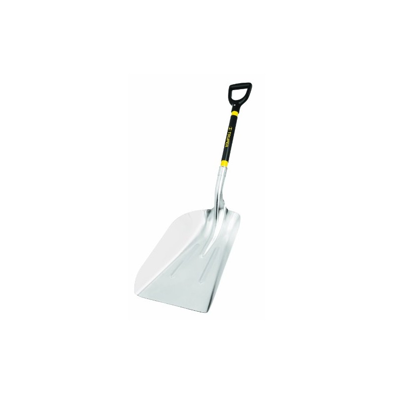 Truper 31299 Tru Pro Aluminum Scoop No.14, Fiberglass D-Handle, 27-Inch