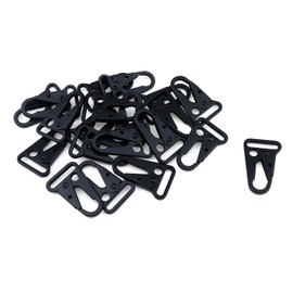 Coshar 20pcs Enlarged Mouth Clip Sling Clasp Hooks 1-Inch for Keychain Snap Hooks Outdoor Backpack, Black