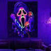 Miytal Blacklight Trippy Tapestry, UV Reactive Horror Wall Hanging Tapestries,