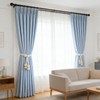 4 Pack Wooden Bead Curtain Tie Backs, Minimalist Boho Curtain