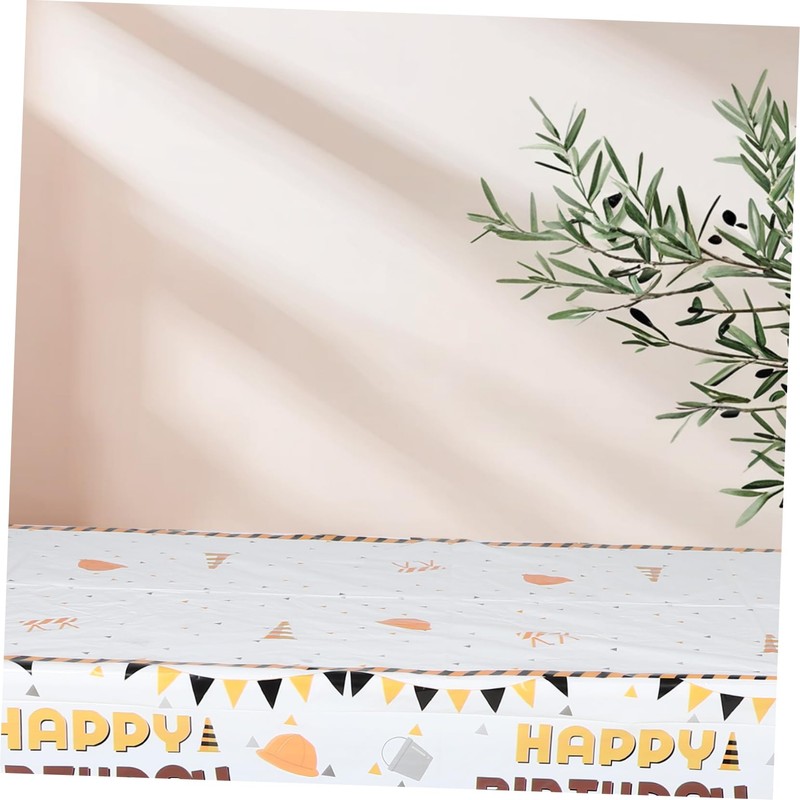 MERRYHAPY Home Decor Construction Plastic Tablecloth Stylish Practical for Parties