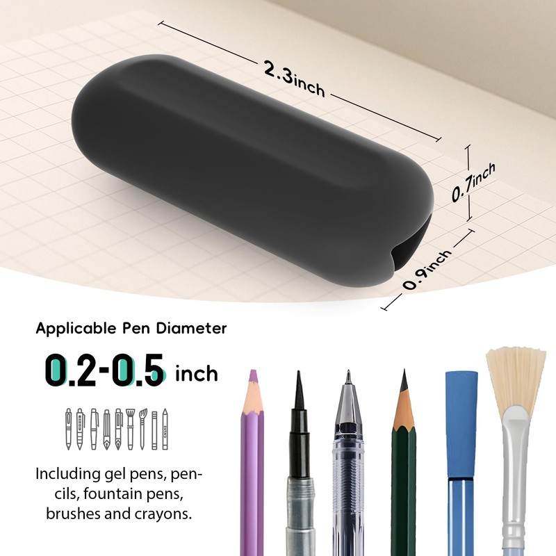 ELETIUO 5-Pack Weighted Pencil Grips – 1oz Silicone Handwriting Aid
