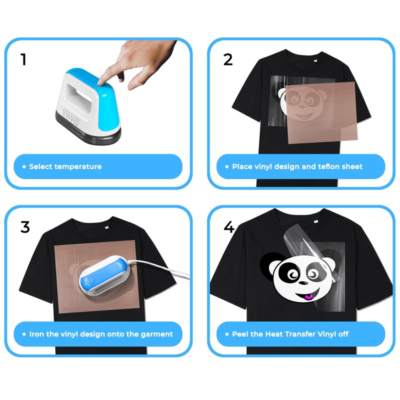 VViViD Compact Heat Press Machine for HTV Projects, DIY T-Shirts,