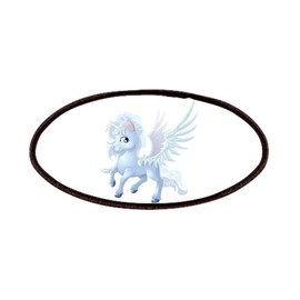 Truly Teague Patch of Cartoon White Winged Pegasus
