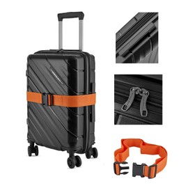Karriage-Mate Expandable Hardside Carry-On Luggage Set, Suitcase with Eight Spinning Wheels, 20-Inch and Scratch-Resistant Surface (Black)