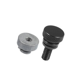 PARSLUCK Motorcycle Seat Bolt Screw with Seat Bolt Nut for Harley Davidson Touring Sportster 1996-2003 / Rear Knurled Mount Screw/Durable Aluminum Alloy 1/4"-20/1 Set Black Stable