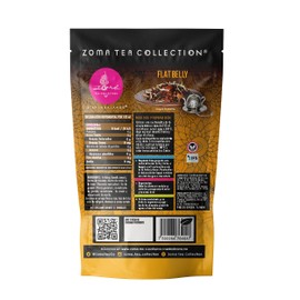 Zoma Tea Collection - FLAT BELLY - Té Oolong Gourmet De Hoja Entera - Granada, Manzana y Canela - Sin Cafeína, Reducir grasa corporal - Origen: Taiwán - Prepara con y sin Infusor - 67gr
