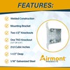 (2 Pack) 4-Inch Square Metal Box with Side Mounting Bracket,