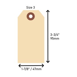 Merangue 100 Pack Manila Shipping Tags, Size 3, 3-3/4-Inch by 1-7/8-Inch (1024-5061-00-000)