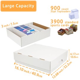 MZONGZI Card Storage Box 3900 Count,Monster 5 Row Storage Box Storage Card Organizer Box for Collectible Trading Card,Soccer, Baseball Game Cards (5 Row- 3 pack)