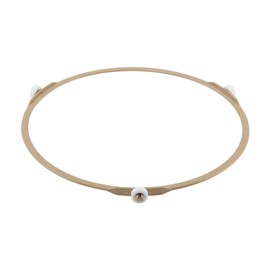 Microwave Turntable Ring with Swivel Roller Support, Universal Fit for Glass Plate Rotating Tray, Heat Resistant, Enhance Microwave Efficiency (Brown, 8.66 inch)