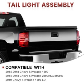 CONLLCON Tail lights Assembly Compatible with 2014-2019 Chevy Silverado 1500 2500HD 3500HD OE Style Rear Light Taillights Replacement for GM2800293 23295938 GM2801293 23295939