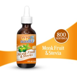 Monk Fruit & Stevia (4 FL OZ - Liquid Sweetener 850 Servings/Bottle| 1Pack)
