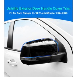 Door Rearview Mirror Cover Trim Fit for 2024 2025 Ford Ranger XL XLT Lariat Raptor Truck, Door Side Rear View Mirror Full Coverage Cover Cap Protection Exterior Decoration Accessories(Gloss Black)