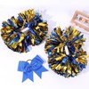 Oaoleer 3pcs Cheerleading Pom Poms with Baton Handle Cheer Bows