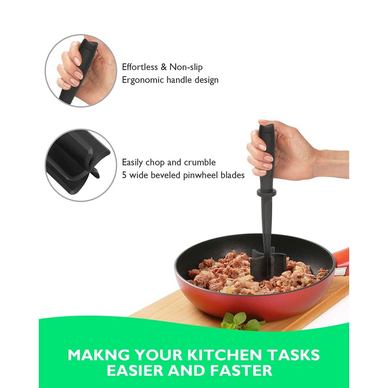 2Pack Meat Chopper, Heat Resistant Meat Masher for Hamburger Meat,