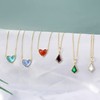 CHARMINGO Love Heart Birthstone Necklace for Women, Dainty 18k Gold
