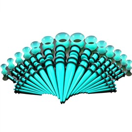 Boom Single and Double Ear Stretching Taper Ear Piercing Plug 1.6 to 10 mm 25 Pairs for Men and Women 3 - 12 mm Acrylic Black