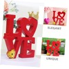 SHOWERORO Couples Sculpture Decor Wooden Valentines Day Decor Love Letter